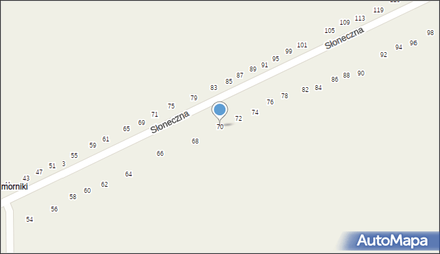 Klonowa, Słoneczna, 70, mapa Klonowa