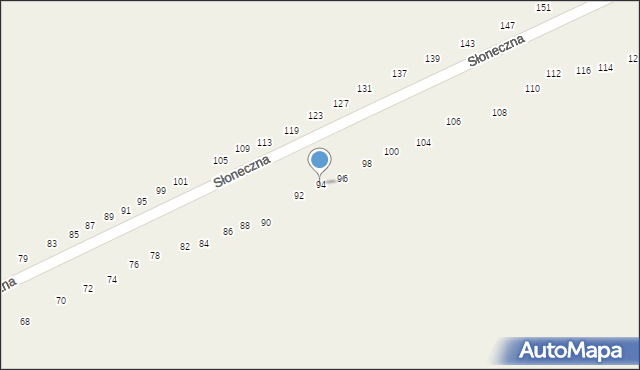 Klonowa, Słoneczna, 94, mapa Klonowa