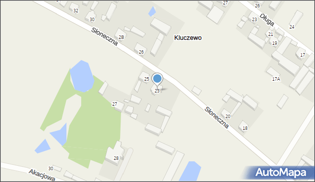 Kluczewo, Słoneczna, 23, mapa Kluczewo