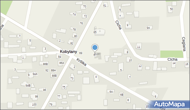 Kobylany, Słoneczna, 67, mapa Kobylany