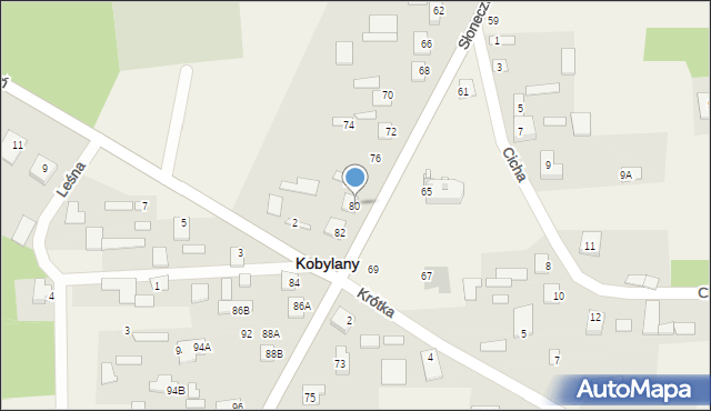 Kobylany, Słoneczna, 80, mapa Kobylany