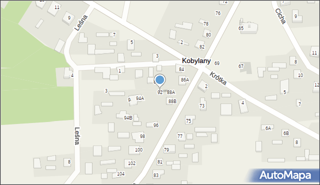 Kobylany, Słoneczna, 92, mapa Kobylany