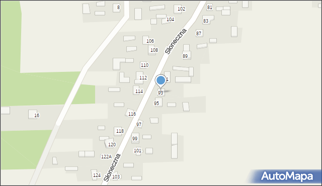 Kobylany, Słoneczna, 93, mapa Kobylany