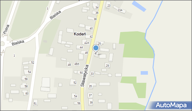 Kodeń, Sławatycka, 27A, mapa Kodeń