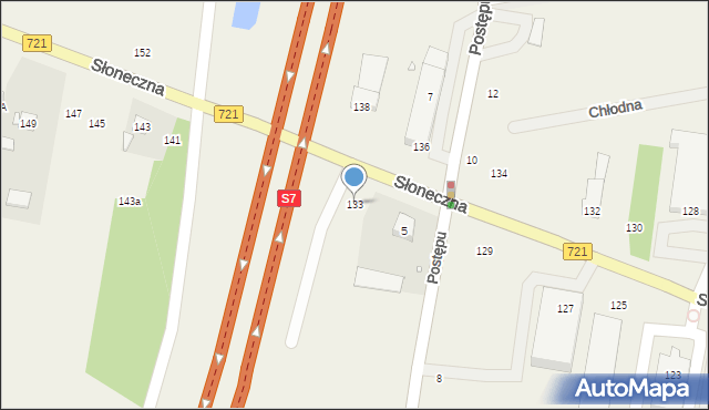 Kolonia Lesznowola, Słoneczna, 133, mapa Kolonia Lesznowola