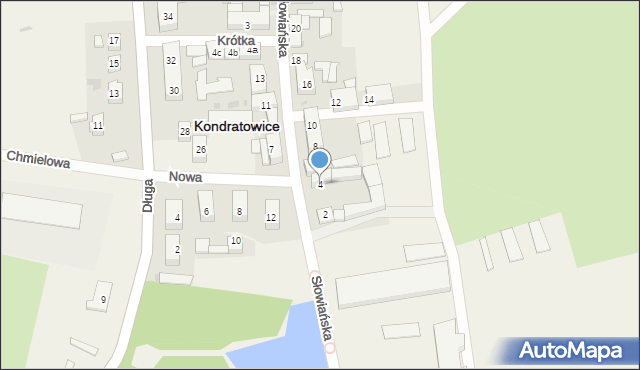 Kondratowice, Słowiańska, 4, mapa Kondratowice