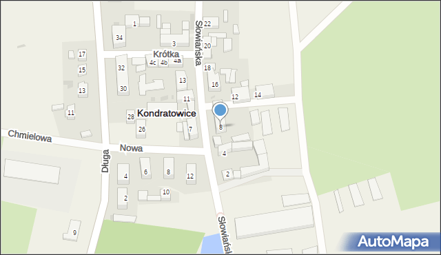 Kondratowice, Słowiańska, 8, mapa Kondratowice
