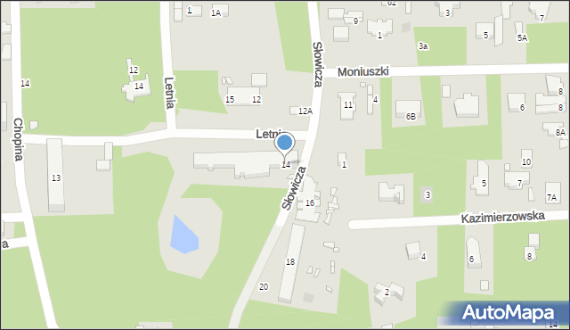 Konstancin-Jeziorna, Słowicza, 14, mapa Konstancin-Jeziorna