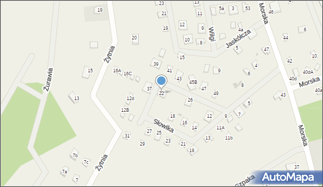 Kopalino, Słowika, 22, mapa Kopalino