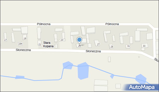 Kopana, Słoneczna, 25, mapa Kopana