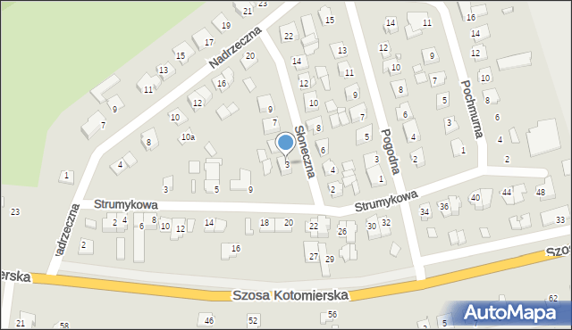 Koronowo, Słoneczna, 3, mapa Koronowo