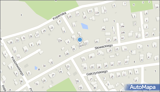 Kościerzyna, Słowackiego Juliusza, 24, mapa Kościerzyna