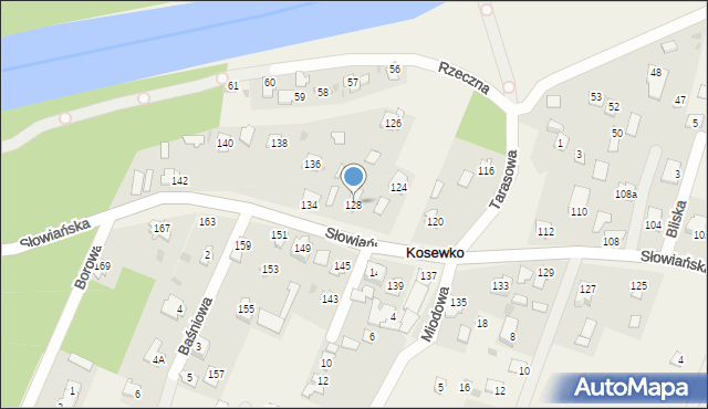 Kosewko, Słowiańska, 128, mapa Kosewko