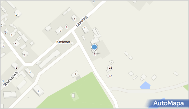 Kosewo, Słupecka, 1, mapa Kosewo