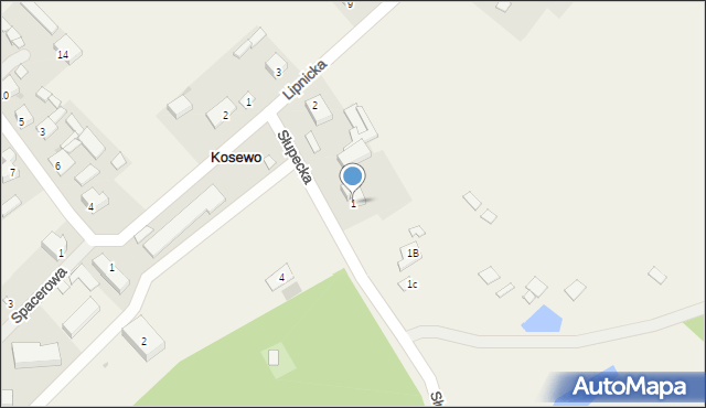 Kosewo, Słupecka, 1, mapa Kosewo