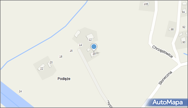 Kossowa, Słoneczna, 10, mapa Kossowa