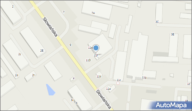 Koszalin, Słowiańska, 11f, mapa Koszalina