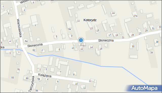 Kotorydz, Słoneczna, 12a, mapa Kotorydz