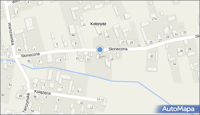 Kotorydz, Słoneczna, 14, mapa Kotorydz