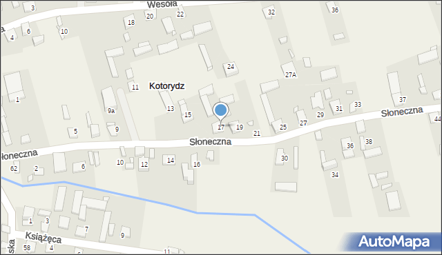 Kotorydz, Słoneczna, 17, mapa Kotorydz