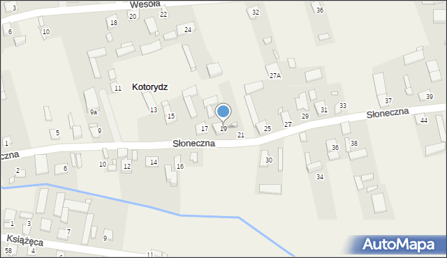 Kotorydz, Słoneczna, 19, mapa Kotorydz