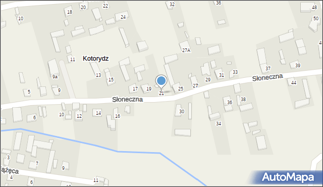 Kotorydz, Słoneczna, 21, mapa Kotorydz