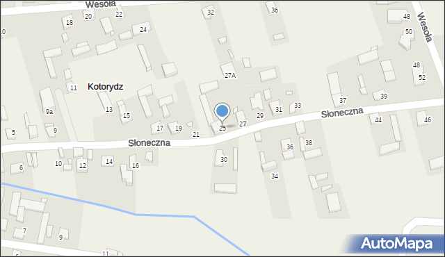 Kotorydz, Słoneczna, 25, mapa Kotorydz