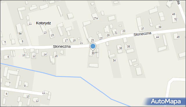 Kotorydz, Słoneczna, 30, mapa Kotorydz