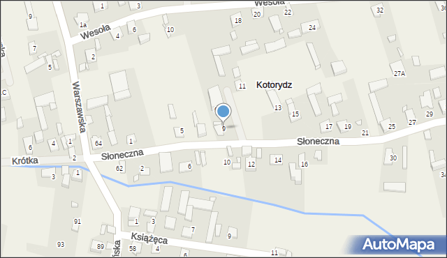 Kotorydz, Słoneczna, 9, mapa Kotorydz