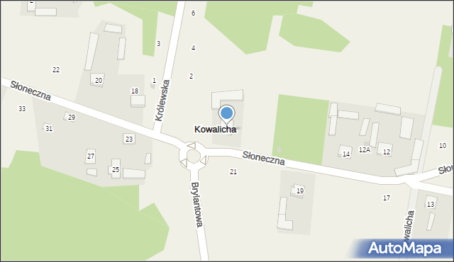 Kowalicha, Słoneczna, 16, mapa Kowalicha