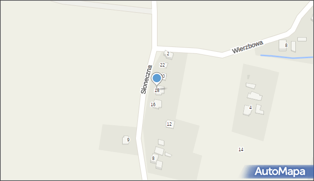 Kozakowice Dolne, Słoneczna, 18, mapa Kozakowice Dolne