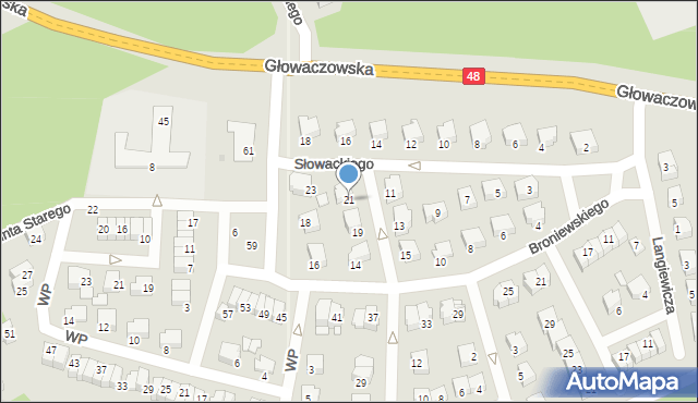 Kozienice, Słowackiego Juliusza, 21, mapa Kozienice