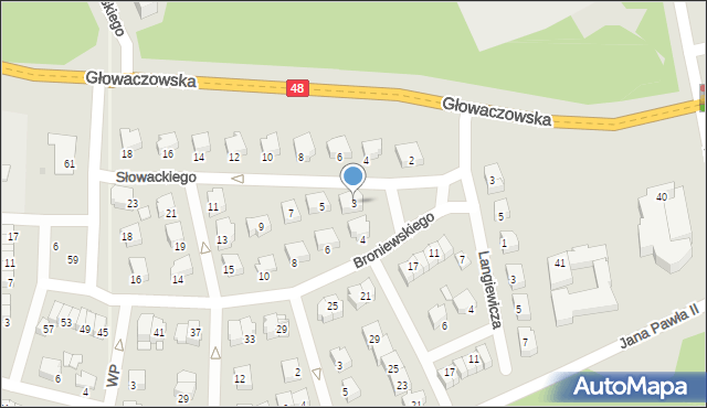 Kozienice, Słowackiego Juliusza, 3, mapa Kozienice