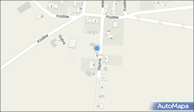 Kozłów, Ślężna, 6, mapa Kozłów