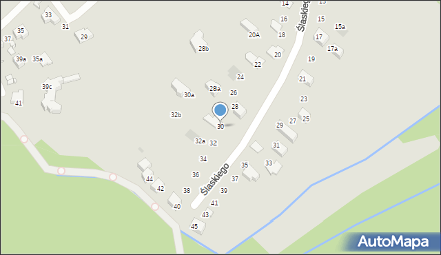 Kraków, Ślaskiego Jana, prof., 30, mapa Krakowa