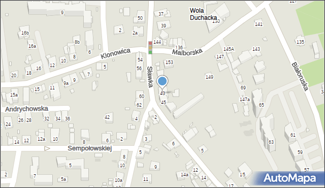 Kraków, Sławka Walerego, 43, mapa Krakowa