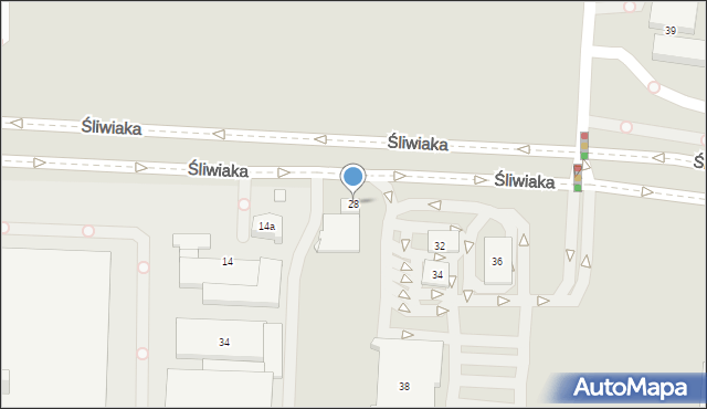 Kraków, Śliwiaka Tadeusza, 28, mapa Krakowa