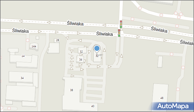 Kraków, Śliwiaka Tadeusza, 36, mapa Krakowa