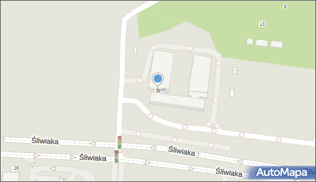 Kraków, Śliwiaka Tadeusza, 39, mapa Krakowa