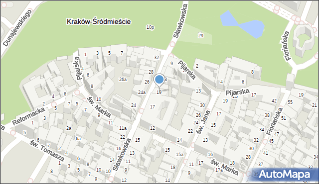 Kraków, Sławkowska, 19, mapa Krakowa