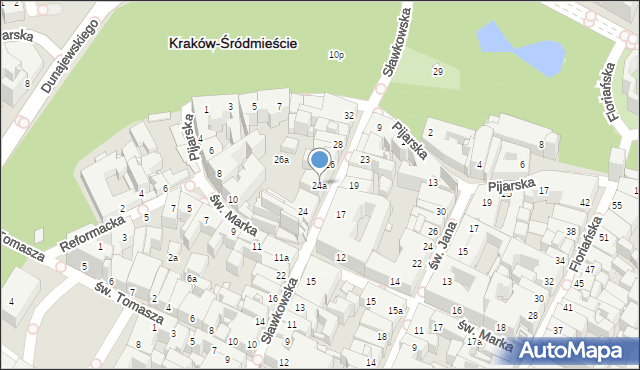 Kraków, Sławkowska, 24a, mapa Krakowa