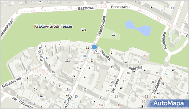 Kraków, Sławkowska, 25, mapa Krakowa