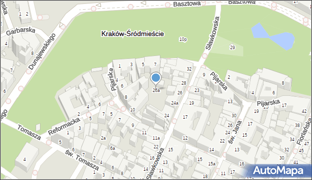 Kraków, Sławkowska, 26a, mapa Krakowa