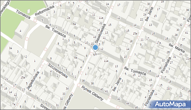 Kraków, Sławkowska, 5/7, mapa Krakowa