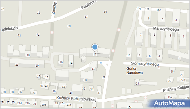 Kraków, Słomczyńskiego Macieja, 12, mapa Krakowa