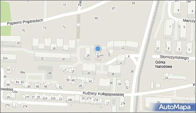 Kraków, Słomczyńskiego Macieja, 14, mapa Krakowa