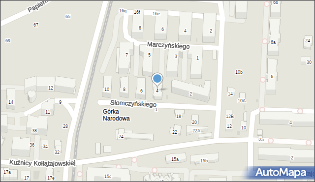 Kraków, Słomczyńskiego Macieja, 4, mapa Krakowa