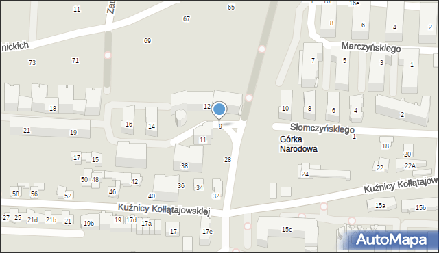 Kraków, Słomczyńskiego Macieja, 9, mapa Krakowa