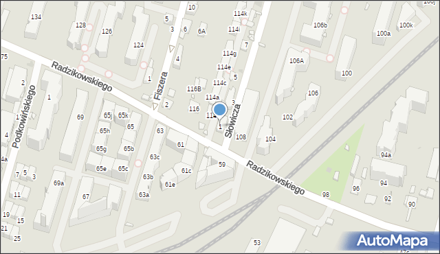 Kraków, Słowicza, 1, mapa Krakowa