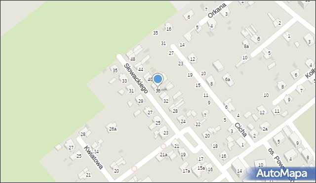 Krapkowice, Słowackiego Juliusza, 36, mapa Krapkowice
